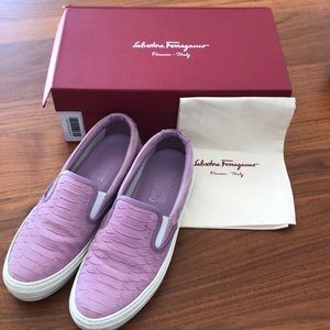 Ferragamo Ladies Slip-On Sneakers • Mauve •  7.5